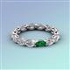 3 - Madison 5x3 mm Oval Forever Brilliant Moissanite and Emerald Eternity Band 
