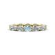 1 - Madison 5x3 mm Oval Forever One Moissanite and Aquamarine Eternity Band 