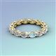 3 - Madison 5x3 mm Oval Forever One Moissanite and Aquamarine Eternity Band 