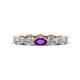 1 - Madison 5x3 mm Oval Forever One Moissanite and Amethyst Eternity Band 