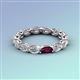 3 - Madison 5x3 mm Oval Forever One Moissanite and Rhodolite Garnet Eternity Band 