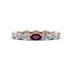 1 - Madison 5x3 mm Oval Forever One Moissanite and Rhodolite Garnet Eternity Band 