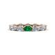 1 - Madison 5x3 mm Oval Forever One Moissanite and Emerald Eternity Band 