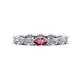 1 - Madison 5x3 mm Oval Forever Brilliant Moissanite and Pink Tourmaline Eternity Band 