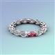 3 - Madison 5x3 mm Oval Forever Brilliant Moissanite and Pink Tourmaline Eternity Band 