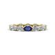 1 - Madison 5x3 mm Oval Forever One Moissanite and Iolite Eternity Band 