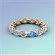 3 - Madison 5x3 mm Oval Diamond and Blue Topaz Eternity Band 