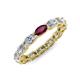 4 - Madison 5x3 mm Oval Lab Grown Diamond and Rhodolite Garnet Eternity Band 