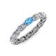 4 - Madison 5x3 mm Oval Lab Grown Diamond and Blue Topaz Eternity Band 
