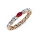 4 - Madison 5x3 mm Oval Lab Grown Diamond and Ruby Eternity Band 