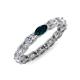4 - Madison 5x3 mm Oval Lab Grown Diamond and London Blue Topaz Eternity Band 