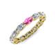 4 - Madison 5x3 mm Oval Forever Brilliant Moissanite and Pink Sapphire Eternity Band 