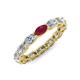 4 - Madison 5x3 mm Oval Forever Brilliant Moissanite and Ruby Eternity Band 