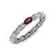 4 - Madison 5x3 mm Oval Forever One Moissanite and Rhodolite Garnet Eternity Band 