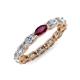 4 - Madison 5x3 mm Oval Forever One Moissanite and Rhodolite Garnet Eternity Band 