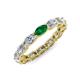 4 - Madison 5x3 mm Oval Forever One Moissanite and Emerald Eternity Band 