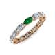 4 - Madison 5x3 mm Oval Forever One Moissanite and Emerald Eternity Band 