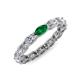 4 - Madison 5x3 mm Oval Diamond and Emerald Eternity Band 