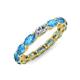 5 - Madison 5x3 mm Oval Diamond and Blue Topaz Eternity Band 