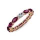 5 - Madison 5x3 mm Oval Diamond and Rhodolite Garnet Eternity Band 