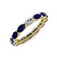 5 - Madison 5x3 mm Oval Diamond and Blue Sapphire Eternity Band 