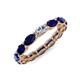 5 - Madison 5x3 mm Oval Diamond and Blue Sapphire Eternity Band 