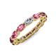 5 - Madison 5x3 mm Oval Diamond and Pink Tourmaline Eternity Band 