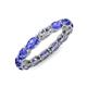 5 - Madison 5x3 mm Oval Forever Brilliant Moissanite and Tanzanite Eternity Band 