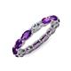 5 - Madison 5x3 mm Oval Forever Brilliant Moissanite and Amethyst Eternity Band 