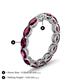 6 - Madison 5x3 mm Oval Forever Brilliant Moissanite and Rhodolite Garnet Eternity Band 