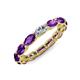 5 - Madison 5x3 mm Oval Forever One Moissanite and Amethyst Eternity Band 