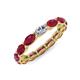 5 - Madison 5x3 mm Oval Forever One Moissanite and Ruby Eternity Band 