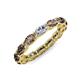 5 - Madison 5x3 mm Oval Forever One Moissanite and Smoky Quartz Eternity Band 