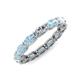 5 - Madison 5x3 mm Oval Forever One Moissanite and Aquamarine Eternity Band 