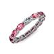 5 - Madison 5x3 mm Oval Forever Brilliant Moissanite and Pink Tourmaline Eternity Band 