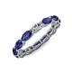 5 - Madison 5x3 mm Oval Forever Brilliant Moissanite and Iolite Eternity Band 