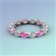 4 - Madison 5x3 mm Oval Diamond and Pink Sapphire Eternity Band 