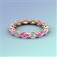 4 - Madison 5x3 mm Oval Diamond and Pink Sapphire Eternity Band 