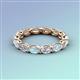 4 - Madison 5x3 mm Oval Diamond and Aquamarine Eternity Band 