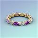 4 - Madison 5x3 mm Oval Diamond and Amethyst Eternity Band 