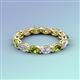 4 - Madison 5x3 mm Oval Diamond and Peridot Eternity Band 