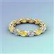 4 - Madison 5x3 mm Oval Diamond and Yellow Sapphire Eternity Band 