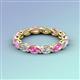 4 - Madison 5x3 mm Oval Diamond and Pink Sapphire Eternity Band 