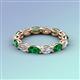 4 - Madison 5x3 mm Oval Diamond and Emerald Eternity Band 