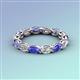 4 - Madison 5x3 mm Oval Diamond and Tanzanite Eternity Band 
