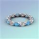 4 - Madison 5x3 mm Oval Diamond and Blue Topaz Eternity Band 