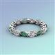4 - Madison 5x3 mm Oval Diamond and Lab Created Alexandrite Eternity Band 