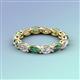 4 - Madison 5x3 mm Oval Diamond and Lab Created Alexandrite Eternity Band 