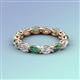 4 - Madison 5x3 mm Oval Diamond and Lab Created Alexandrite Eternity Band 