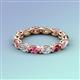 4 - Madison 5x3 mm Oval Diamond and Pink Tourmaline Eternity Band 